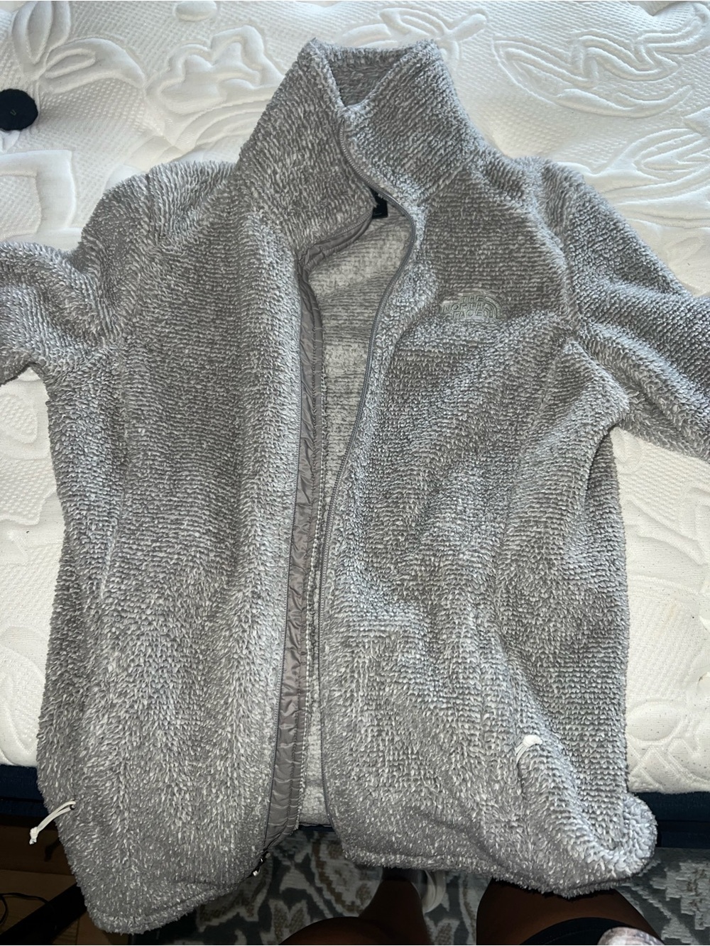 The North Face Gray Sherpa Fleece Jacket